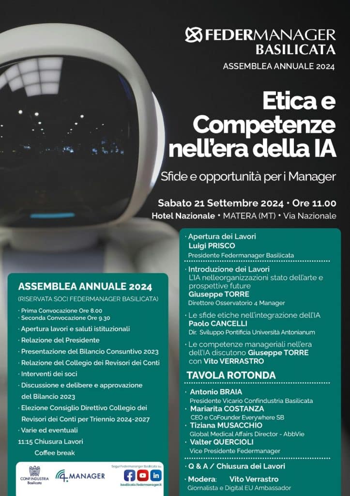 federmanager basilicata evento etica e competenze nell'era dell'ia