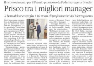 La carta stampata e i blog celebrano il successo dei Manager Lucani al Premio Giovane Manager