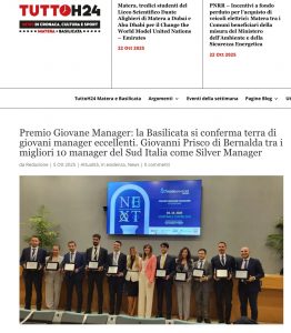 La carta stampata e i blog celebrano il successo dei Manager Lucani al Premio Giovane Manager