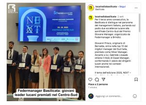 La carta stampata e i blog celebrano il successo dei Manager Lucani al Premio Giovane Manager