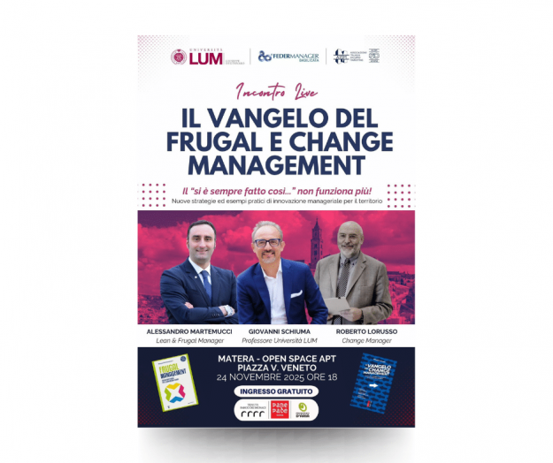 il-vangelo-del-frugal-e-change-management (1) Federmanager Basilicata: innovazione e cambiamento nel management in un talk a Matera